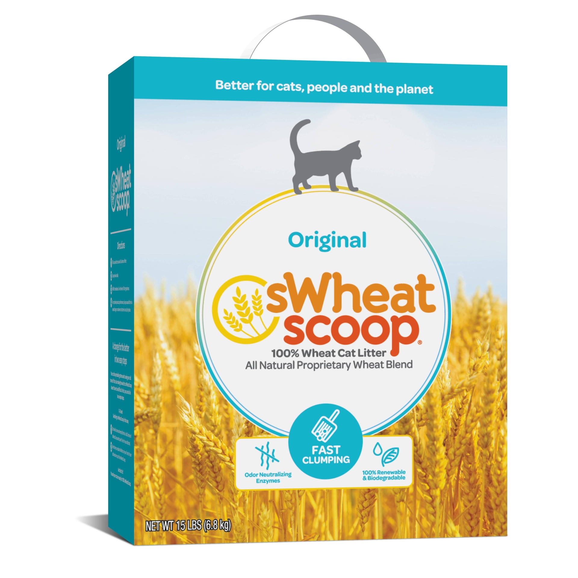 slide 1 of 1, sWheat Scoop Fragrance Free Clumping Natural Cat Litter - 15lbs, 15 lb