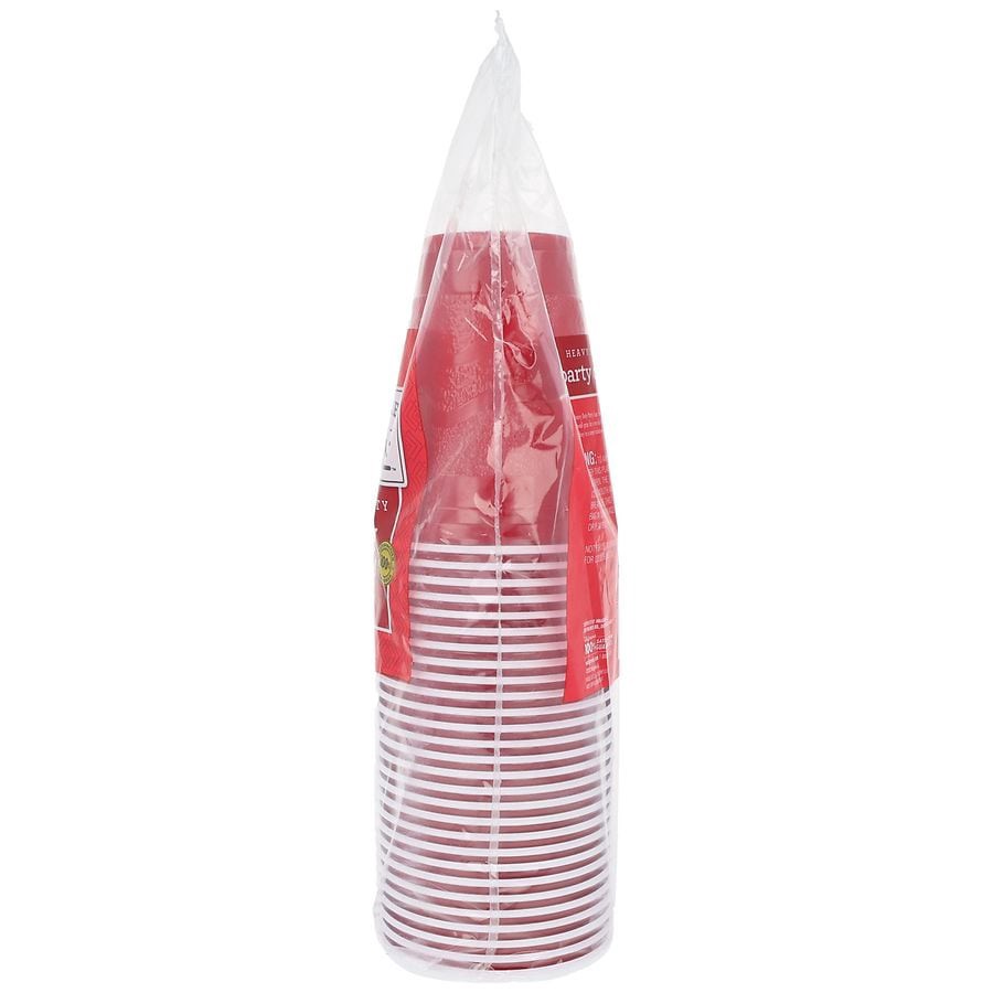 slide 2 of 5, Complete Home Heavy Duty Party Cups 18 fl oz, Red, 28 ct