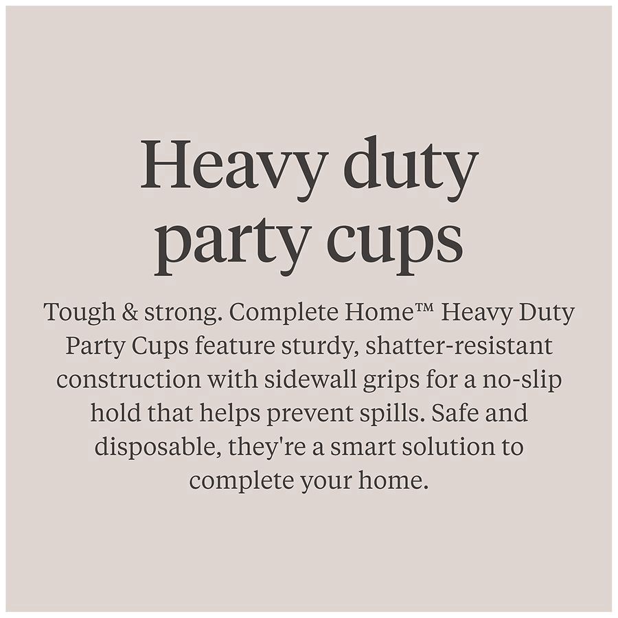 slide 5 of 5, Complete Home Heavy Duty Party Cups 18 fl oz, Red, 28 ct