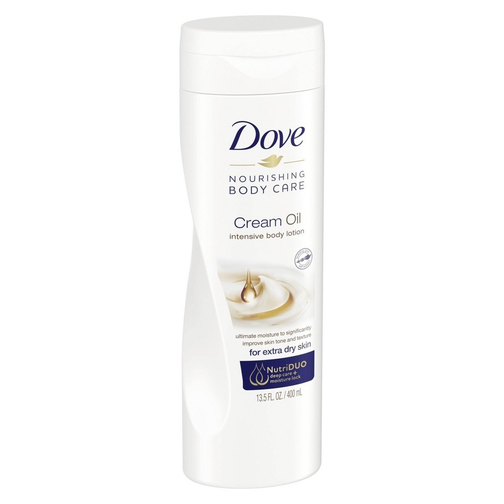 slide 3 of 5, Dove Beauty Dove Cream Oil Intensive Body Lotion, 13.5 oz