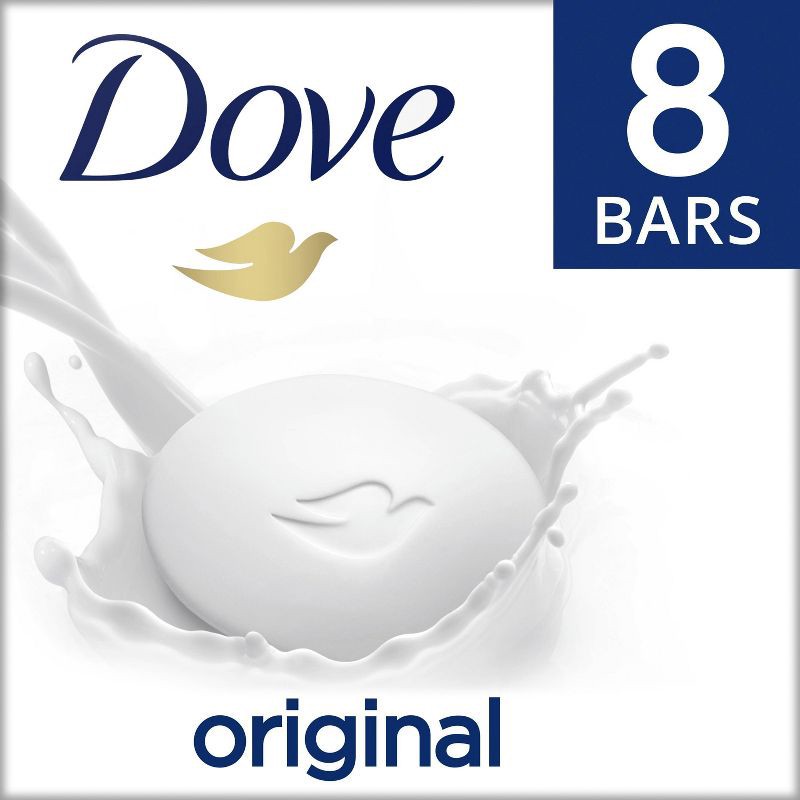 slide 1 of 9, Dove Beauty White Moisturizing Beauty Bar Soap - 8pk - 3.75oz each, 8 ct, 3.75 oz