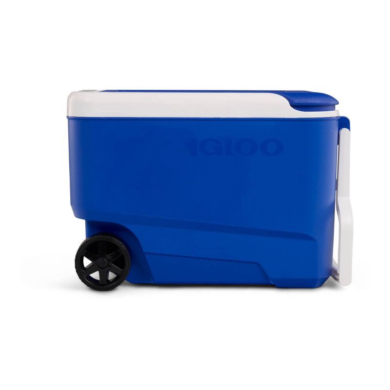 slide 5 of 11, Igloo Wheelie Cool 38qt Rolling Cooler - Blue: Odor & Stain-Resistant, Polyethylene, 38 qt