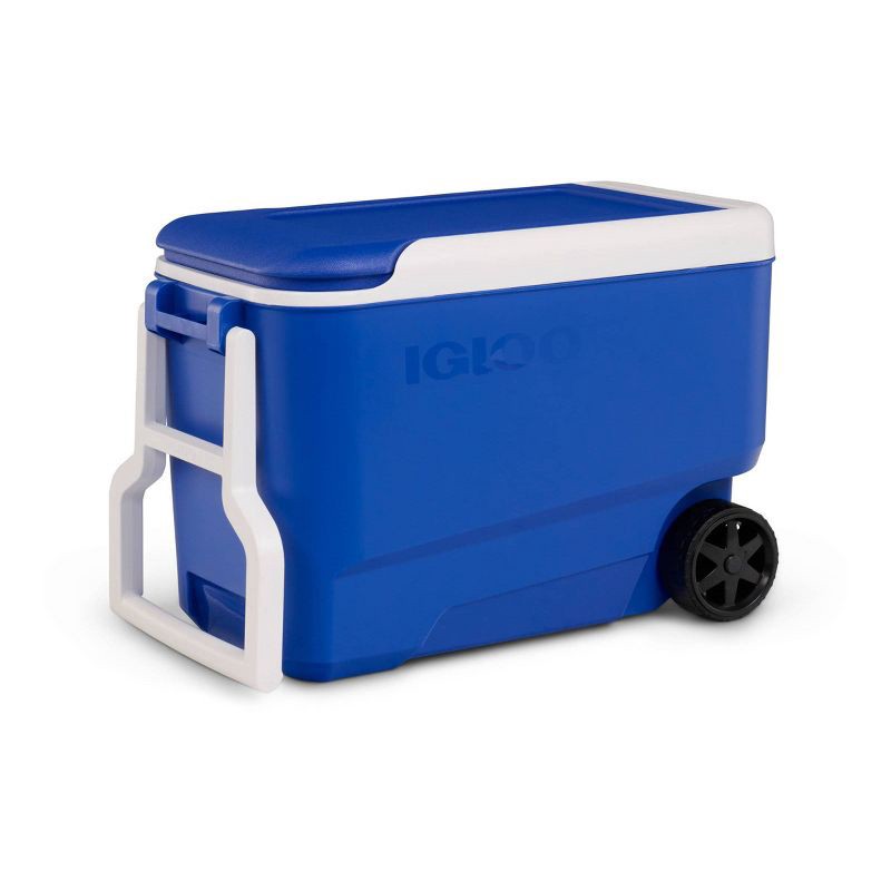 slide 7 of 11, Igloo Wheelie Cool 38qt Rolling Cooler - Blue: Odor & Stain-Resistant, Polyethylene, 38 qt
