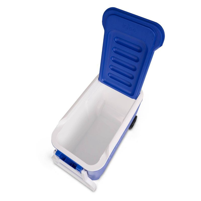 slide 8 of 11, Igloo Wheelie Cool 38qt Rolling Cooler - Blue: Odor & Stain-Resistant, Polyethylene, 38 qt