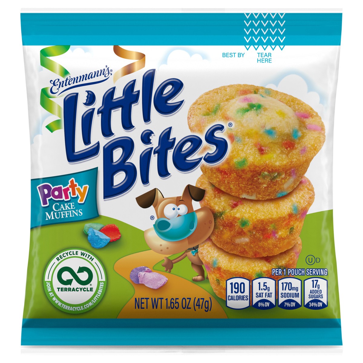 slide 1 of 6, Entenmann's Little Bites Party Cake (Individual) Mini Muffins, 4 count, 1.65 oz, 4 ct