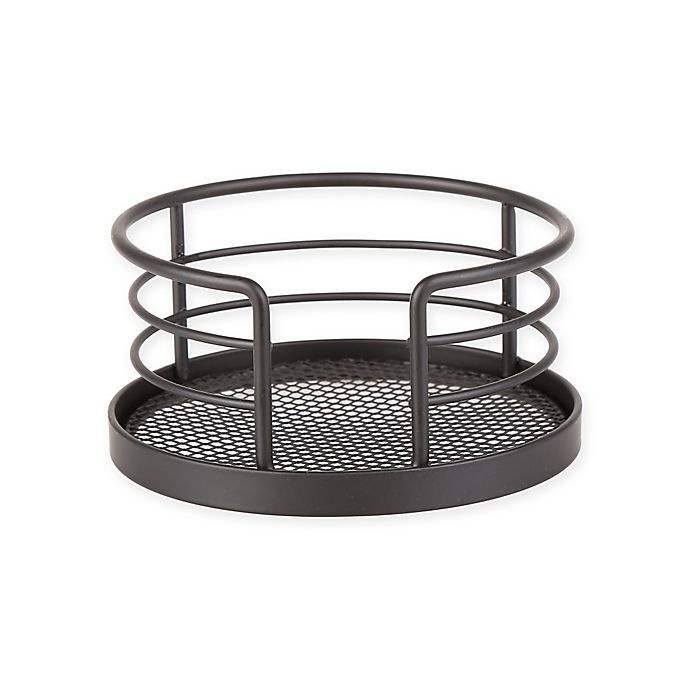 slide 1 of 1, SALT Round Steel Coaster Holder - Black Wire, 4.25 in