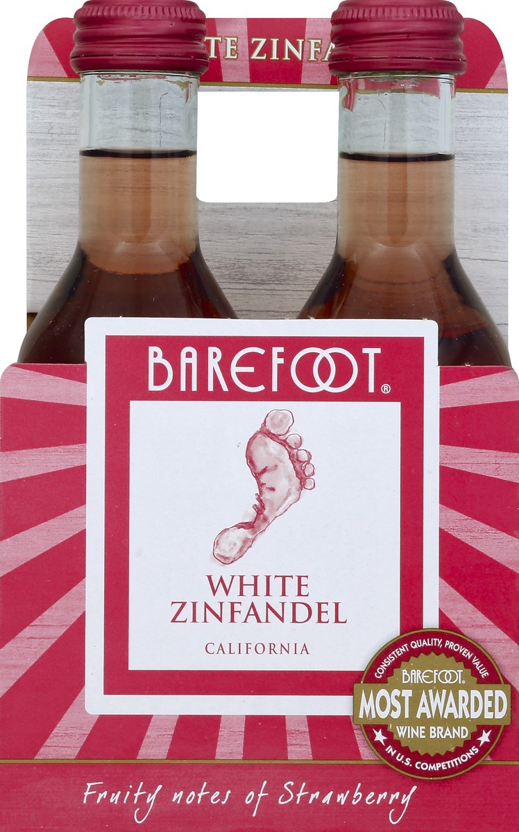 slide 4 of 6, Barefoot Blush Wine, 187 ml