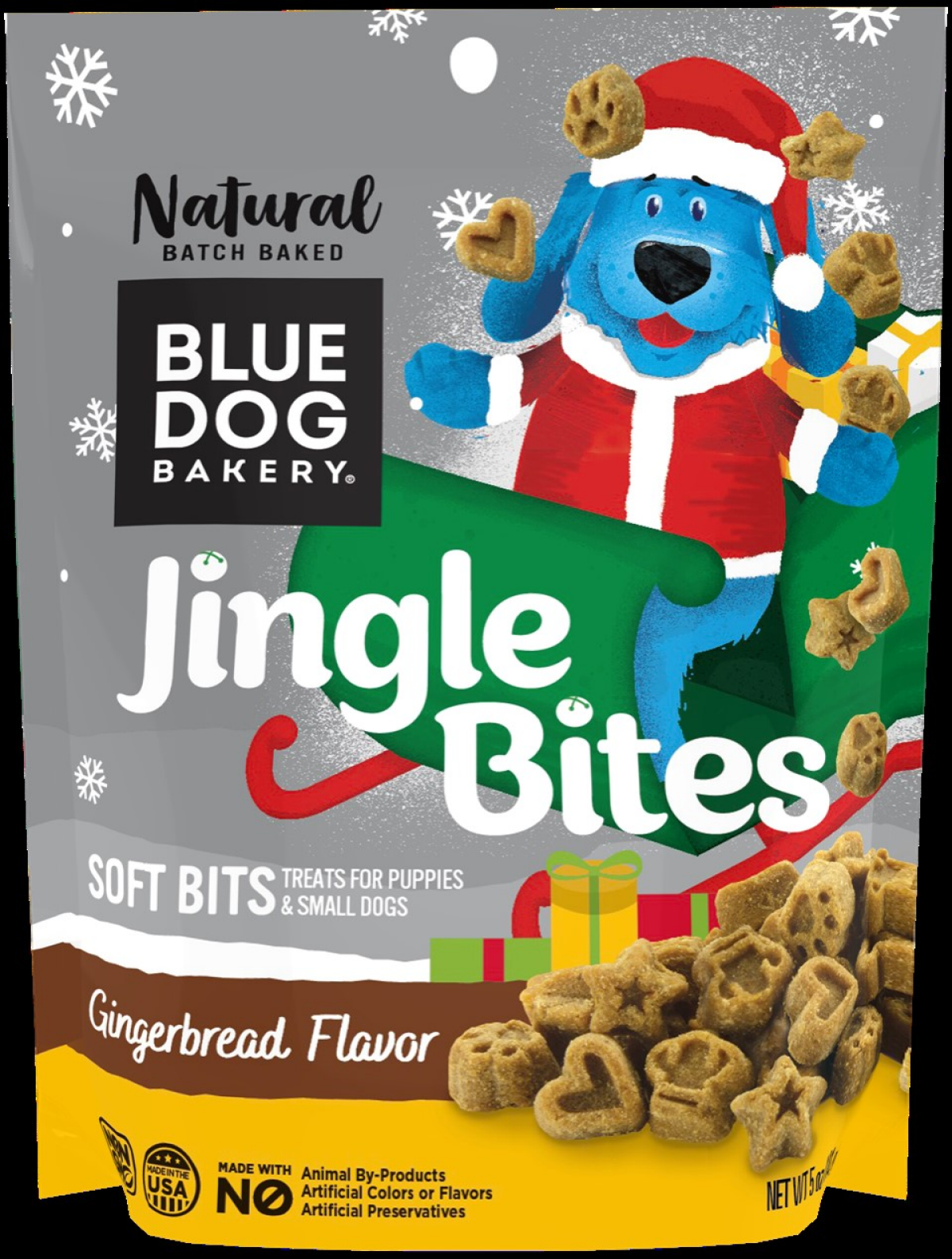 slide 1 of 5, Blue Dog Sleigh Bell Treats, 