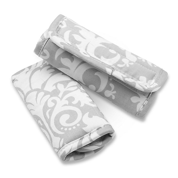 slide 2 of 2, The Peanutshell Carrier Cushion and Car Seat Strap Cover Set - Grey Damask, 1 ct