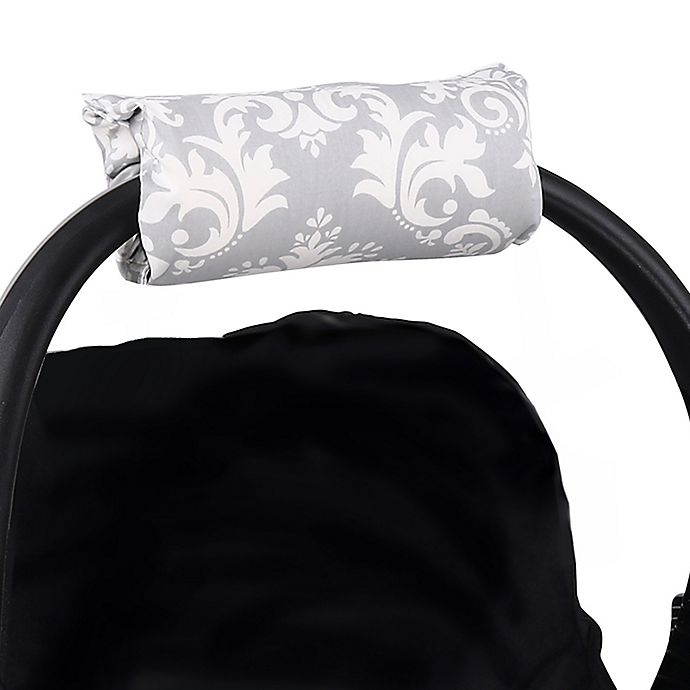 slide 1 of 2, The Peanutshell Carrier Cushion and Car Seat Strap Cover Set - Grey Damask, 1 ct