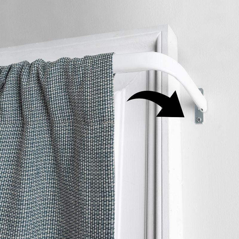 slide 4 of 4, 48"-84" Single Curtain Rod White - Room Essentials™: Metal, Powder-Coated, Adjustable Length, .79" Diameter, 1 ct