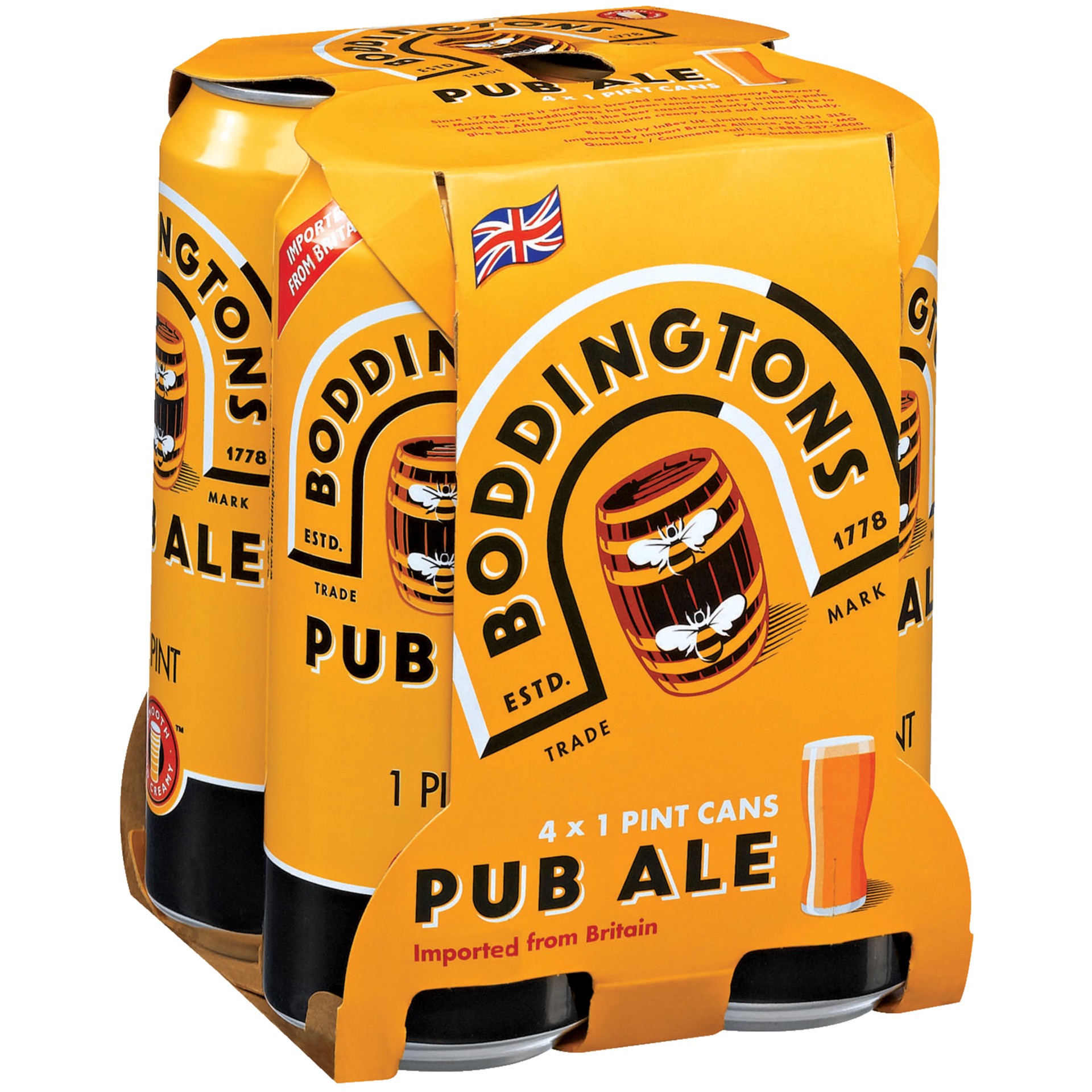 slide 1 of 2, Boddington's Boddingtons Pub Pale Ale, 4 Pack 16 FL OZ Cans, 64 fl oz