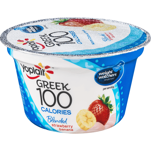 slide 3 of 9, Yoplait Greek 100 Calories Strawberry Banana Fat Free Yogurt, 5.3 oz