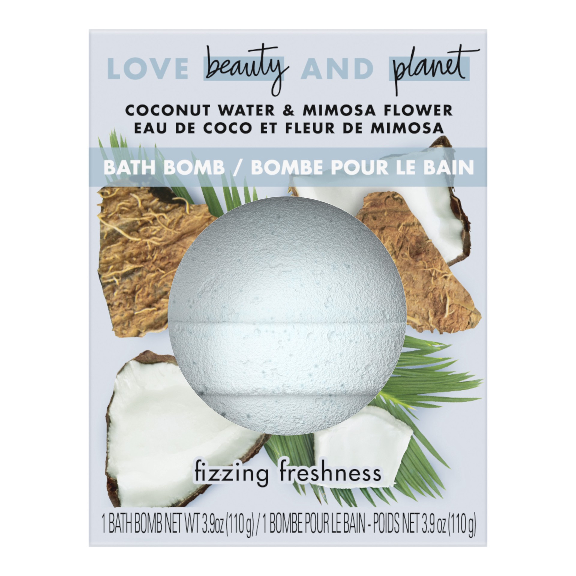 slide 1 of 3, Love Beauty and Planet Fizzing Freshness Bath Bomb Coconut Water & Mimosa Flower, 3.9 oz, 3.9 oz