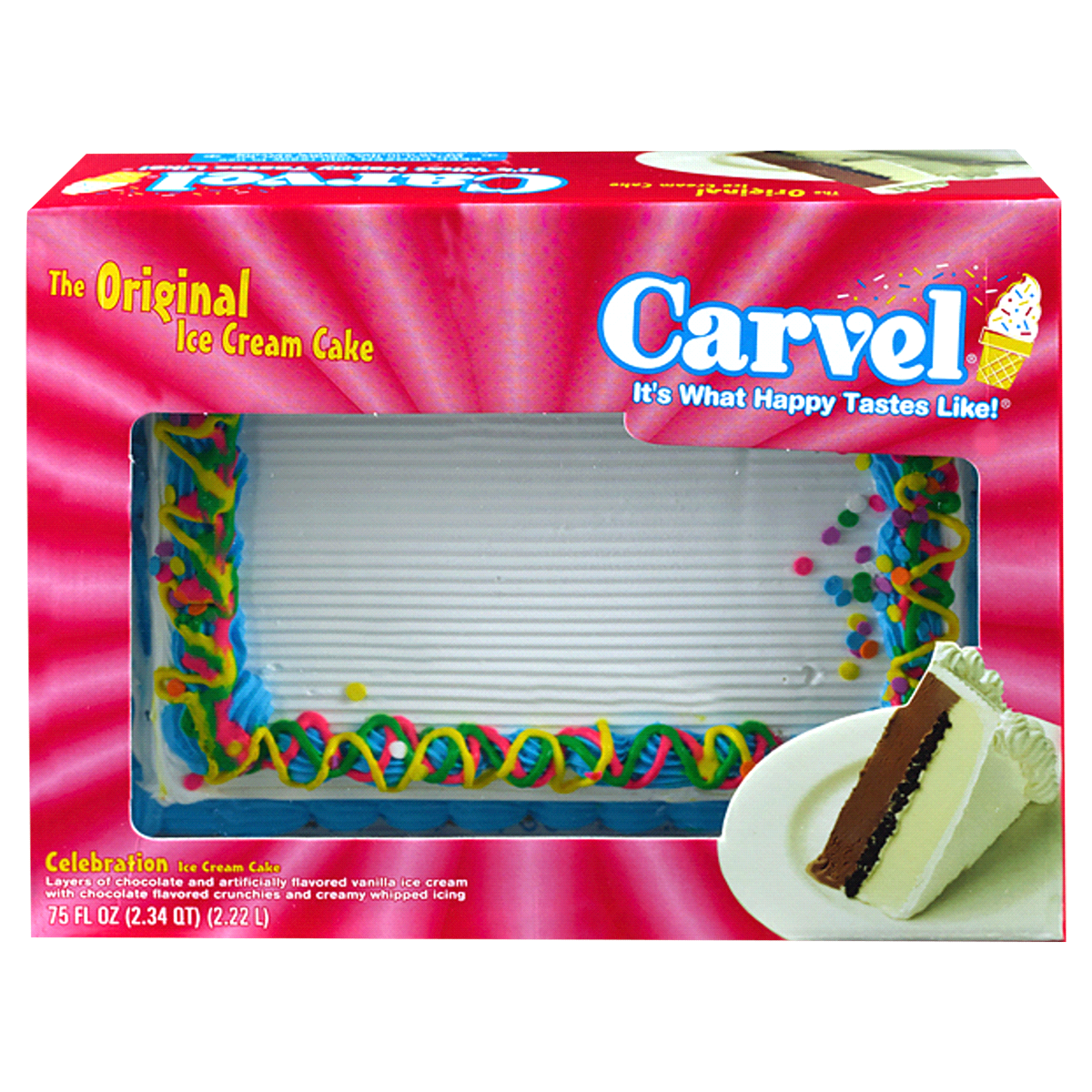slide 1 of 7, Carvel Sheet Ice Cream Cake, Birthday, 75 fl oz, 75 fl oz