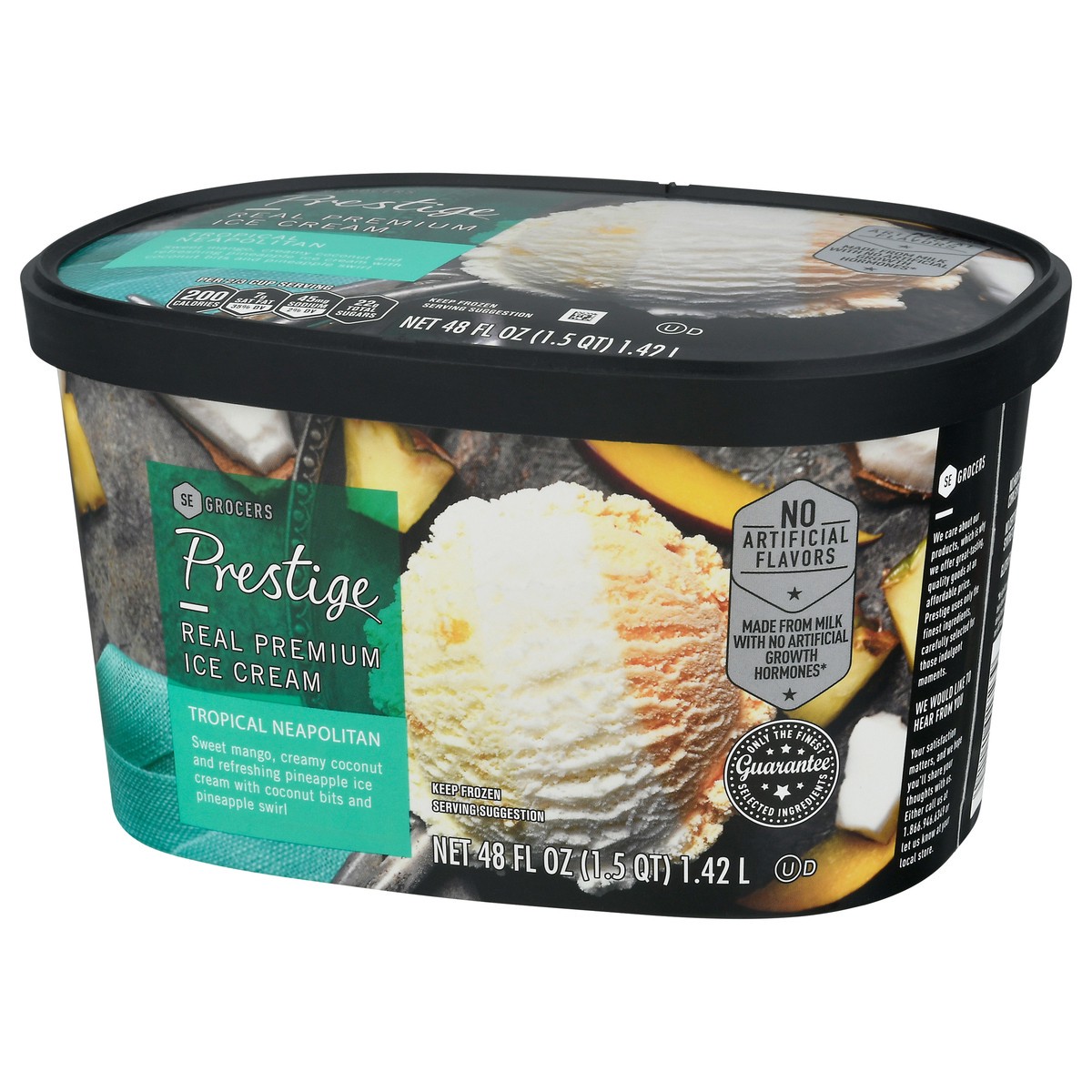 slide 3 of 9, SE Grocers Prestige Real Premium Ice Cream - Tropical Neapolitan, 48 fl oz