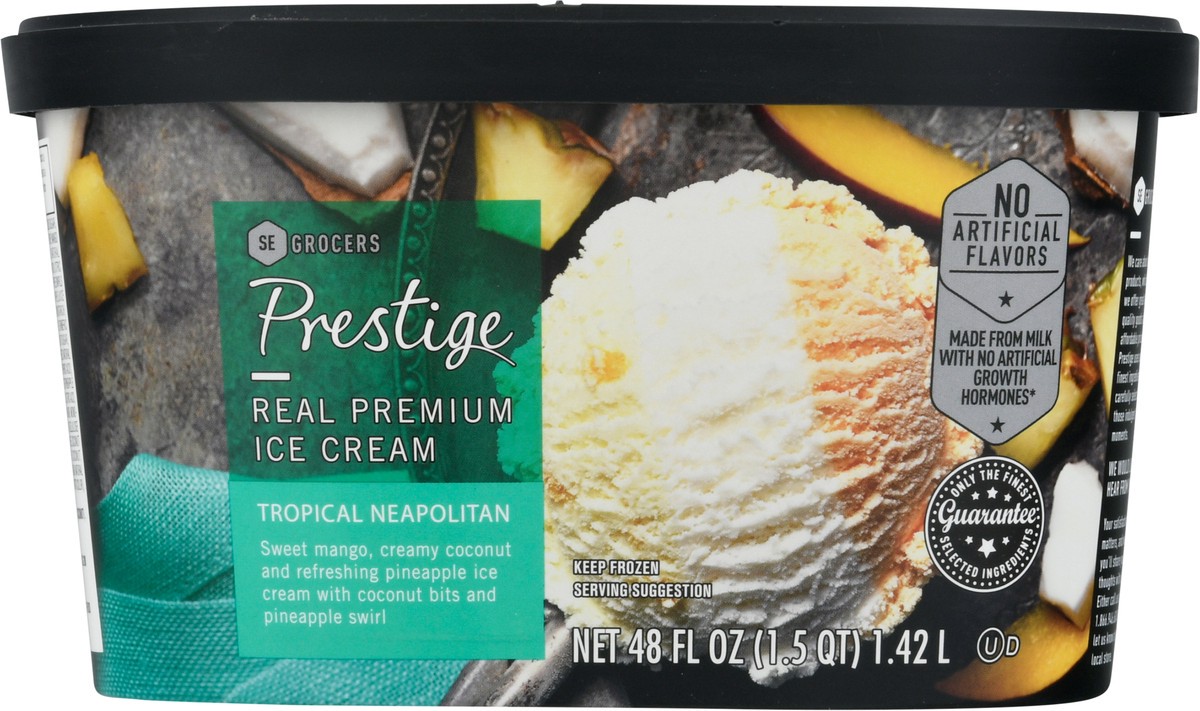 slide 6 of 9, SE Grocers Prestige Real Premium Ice Cream - Tropical Neapolitan, 48 fl oz