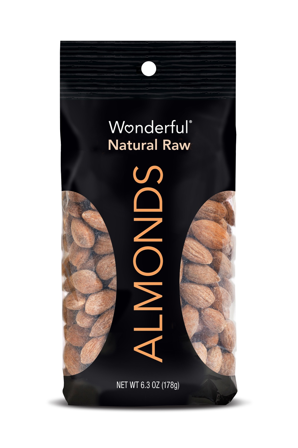 slide 1 of 1, Wonderful Natural Raw Almonds, 6.3 oz