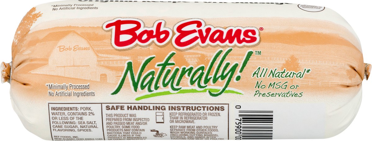 slide 4 of 9, Bob Evans Naturally! Pork Sausage Roll, Original Recipe, 16 oz, 16 oz