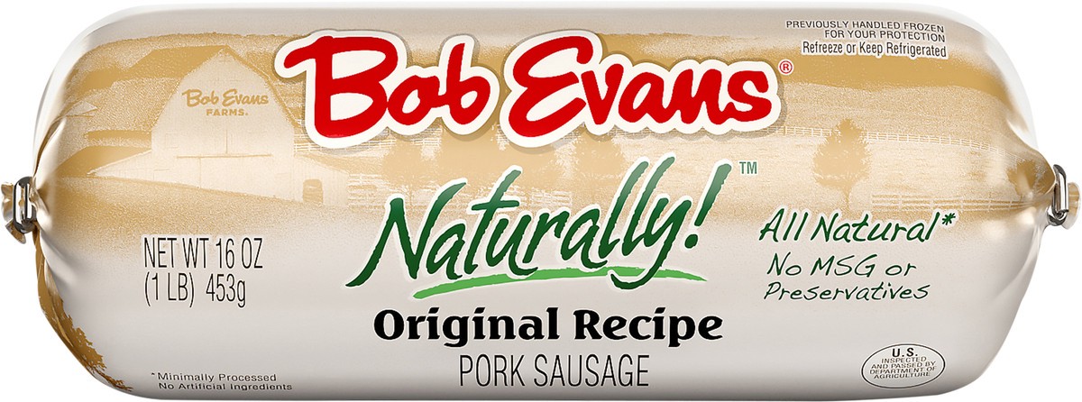 slide 8 of 9, Bob Evans Naturally! Pork Sausage Roll, Original Recipe, 16 oz, 16 oz