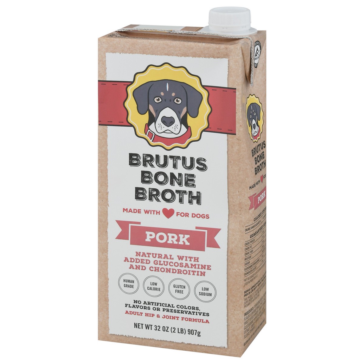 slide 2 of 9, Brutus Bone Broth Brutus Broth Pork Flavored Grain-Free Bone Broth Dog Food Topping, 32 oz