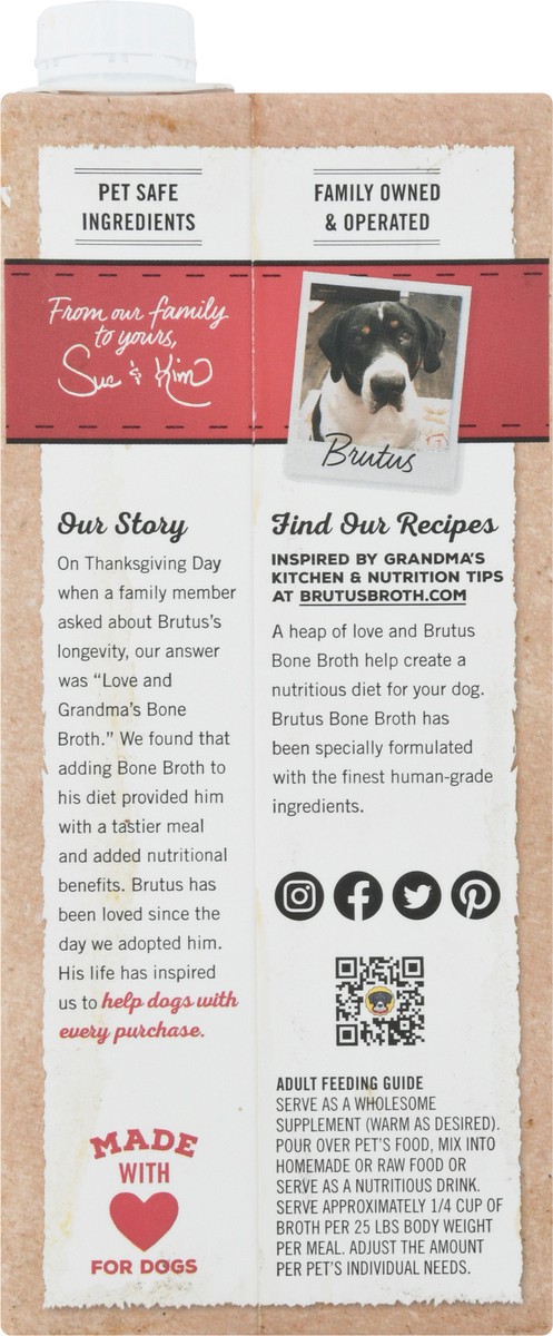 slide 5 of 9, Brutus Bone Broth Brutus Broth Pork Flavored Grain-Free Bone Broth Dog Food Topping, 32 oz
