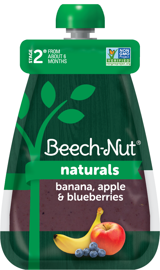 slide 2 of 7, Beech-Nut Naturals, Apple And Blueberry Baby Food Pouch, 3.5 oz