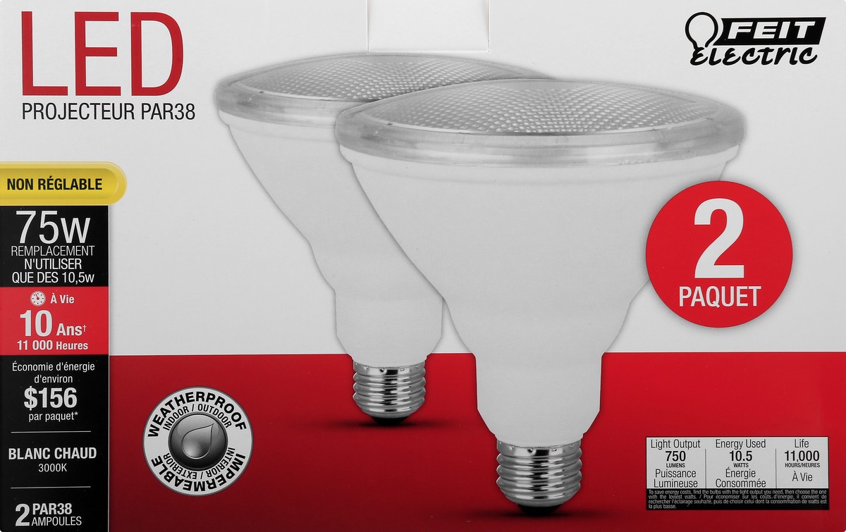 slide 9 of 11, Feit Electric 75 Watts LED Warm Light Flood Bulbs 2 ea, 2 ct