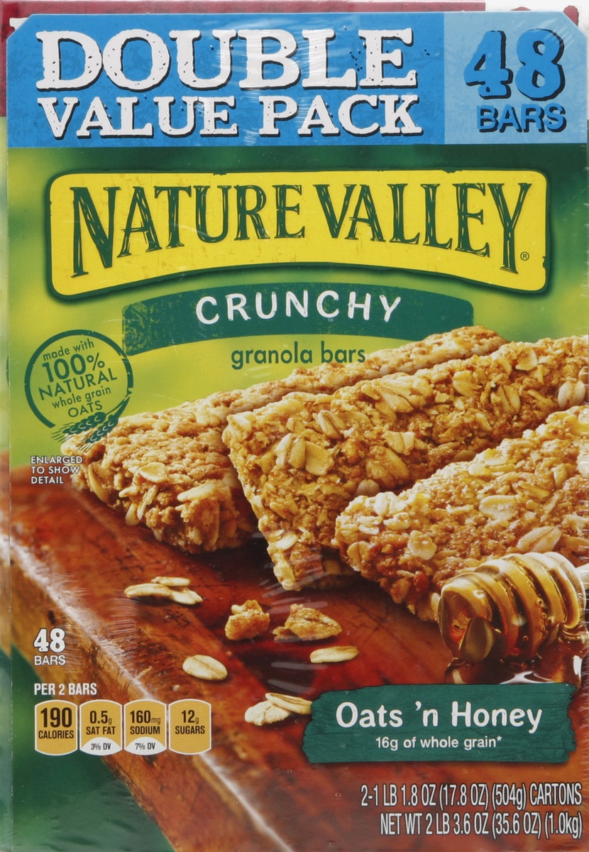 slide 3 of 4, Nature Valley Granola Bars Crunchy Oats n Honey Double Value Pack, 2 ct; 17.8 oz