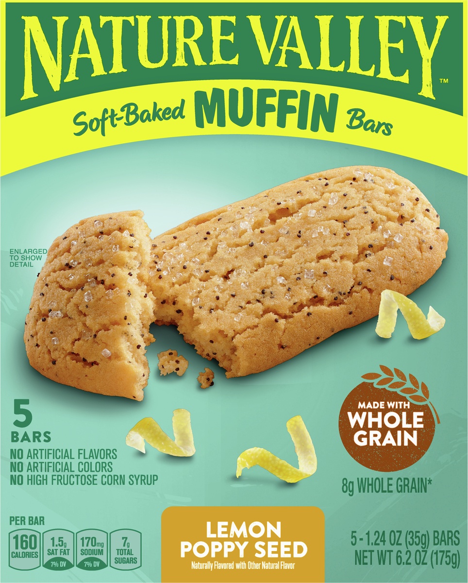 slide 6 of 9, Nature Valley Soft-Baked Muffin Bars Lemon Poppy Seed, 6.2 oz, 5ct, 5 ct