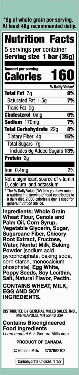 slide 8 of 9, Nature Valley Soft-Baked Muffin Bars Lemon Poppy Seed, 6.2 oz, 5ct, 5 ct