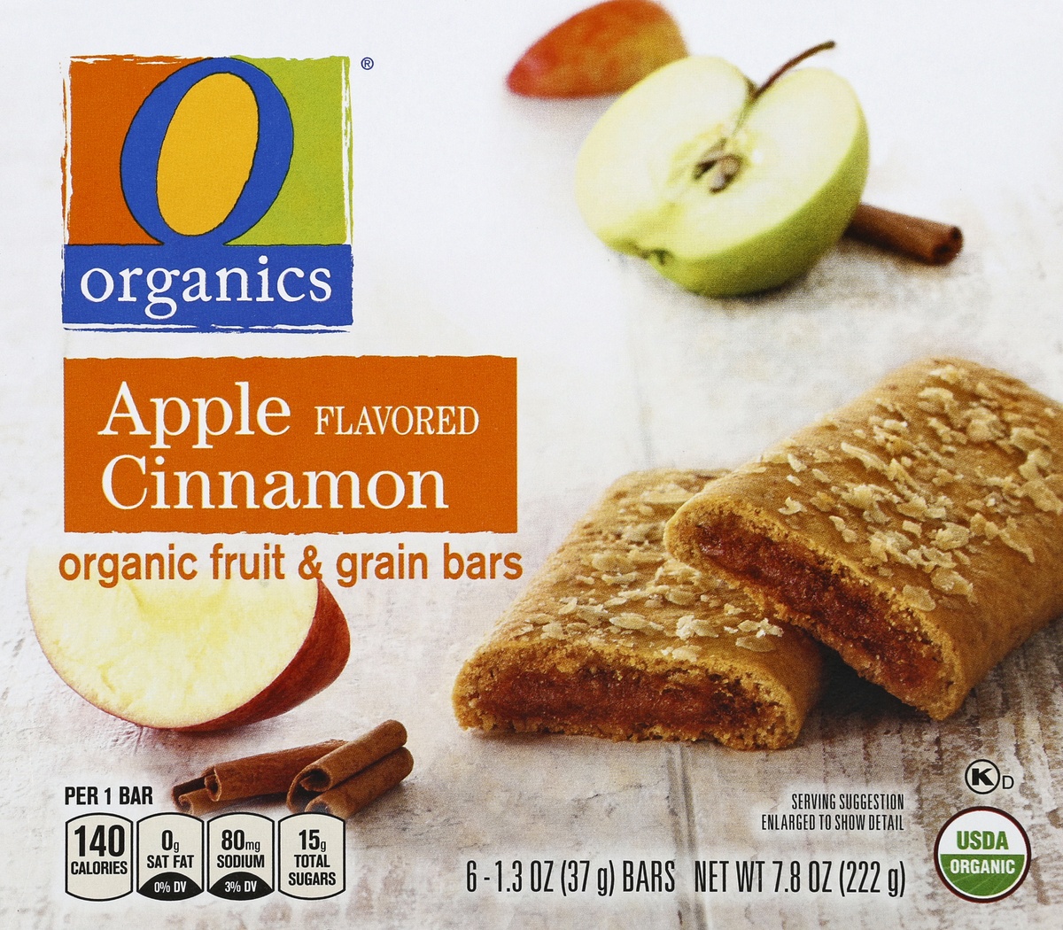 slide 2 of 4, O Orgnc Bar Fruit & Grain Apple Cinnamon, 