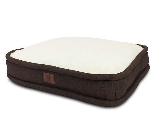 slide 1 of 1, AKC Brown Memory Foam Gusset Pet Bed, 24 in x 19 in