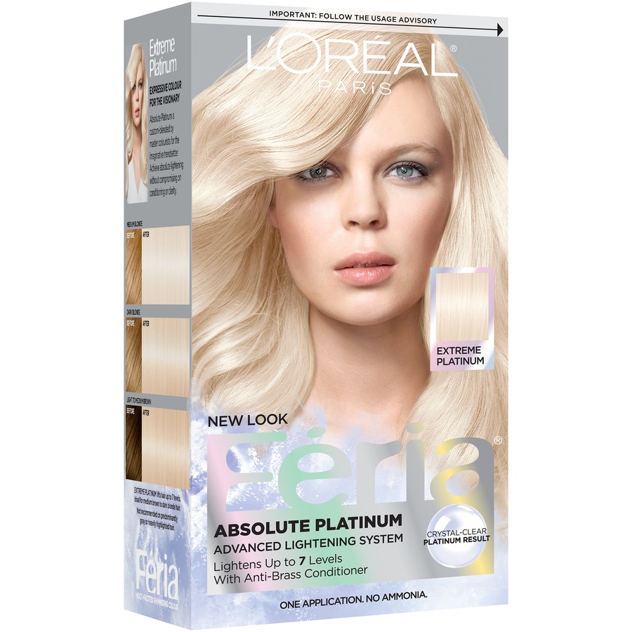 slide 2 of 7, L'Oréal Feria Absolute Platinum Advanced Lightening System with Anti-Brass Conditioner - 1 kit, 1 kit