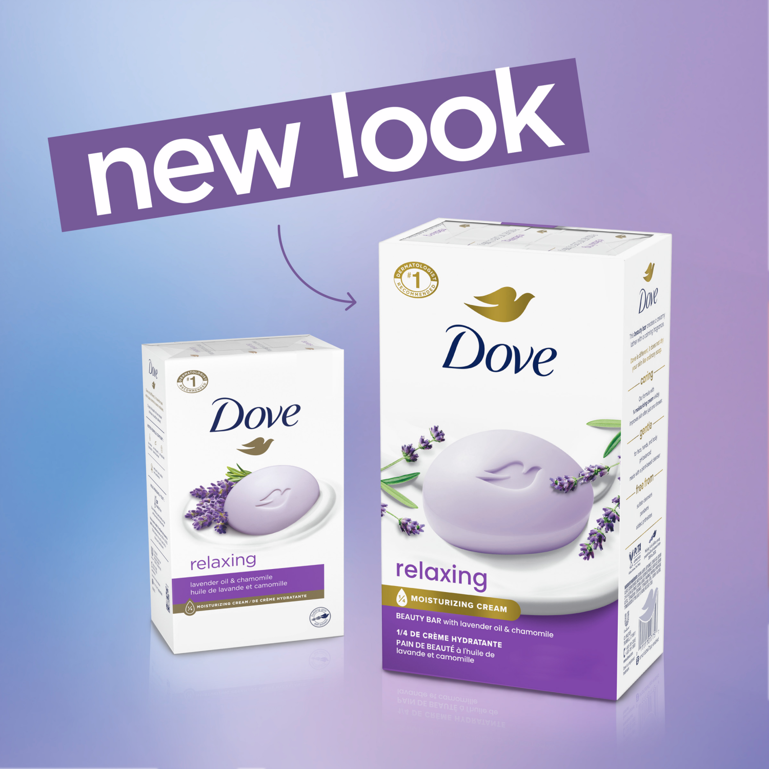 slide 2 of 8, Dove Beauty Bar Beauty Bar Soap Relaxing Lavender Oil & Chamomile 3.75 Oz, 6 ct