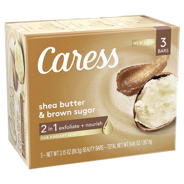 slide 4 of 17, Caress Shea Butter & Brown Sugar Beauty Bar Soap, 13.5 oz