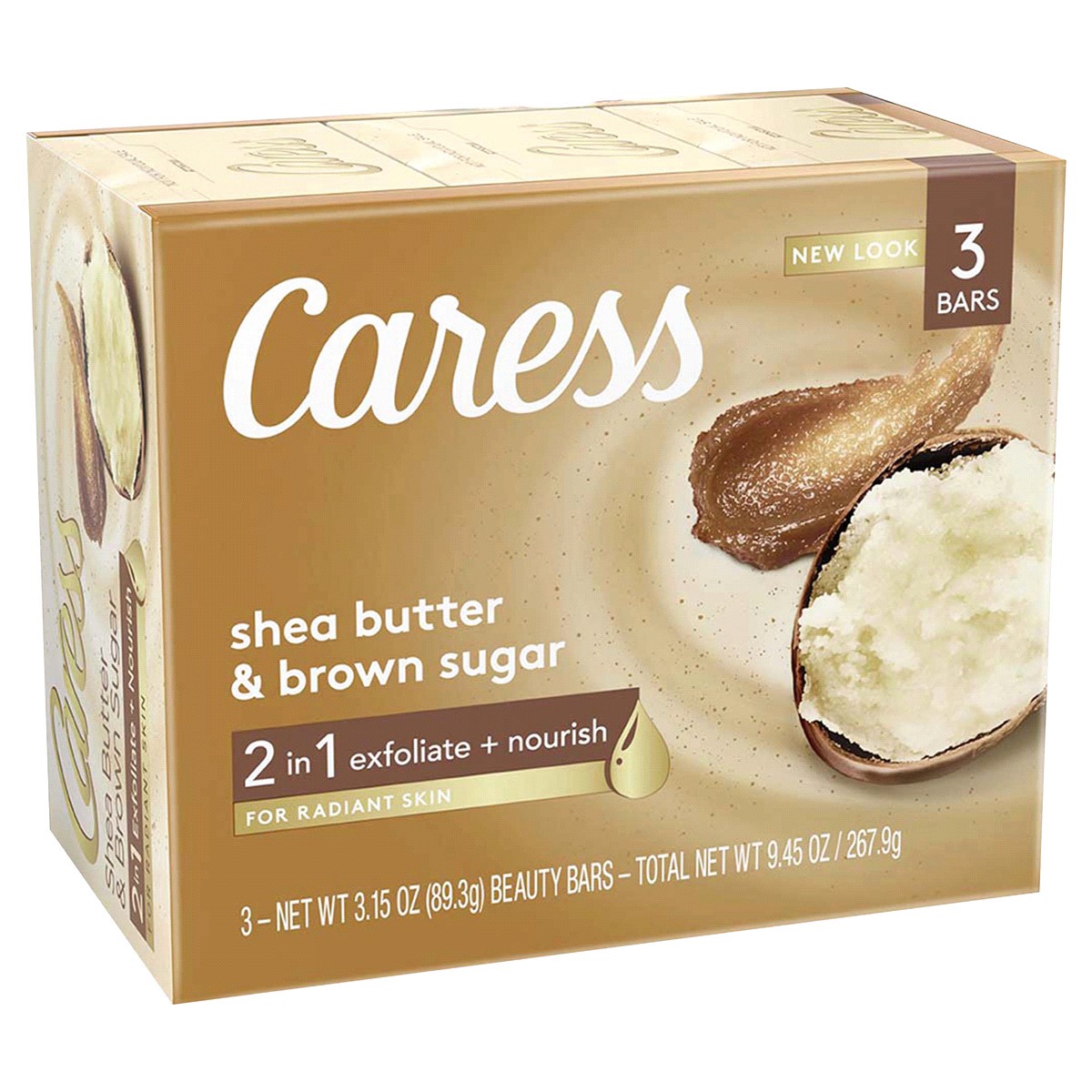 slide 5 of 17, Caress Shea Butter & Brown Sugar Beauty Bar Soap, 13.5 oz
