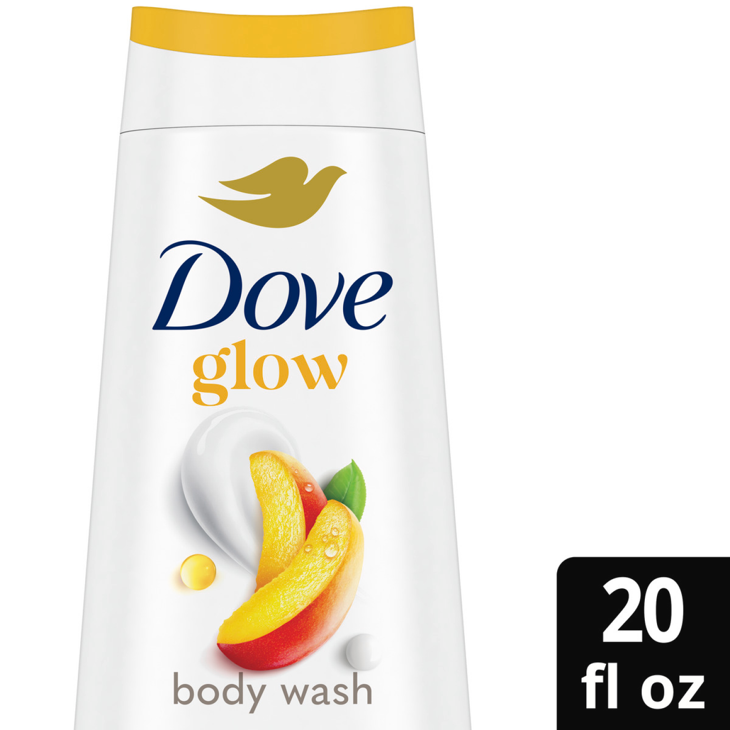 slide 1 of 5, Dove Body Wash Glow Mango & Almond Butter 20 oz, 20 fl oz