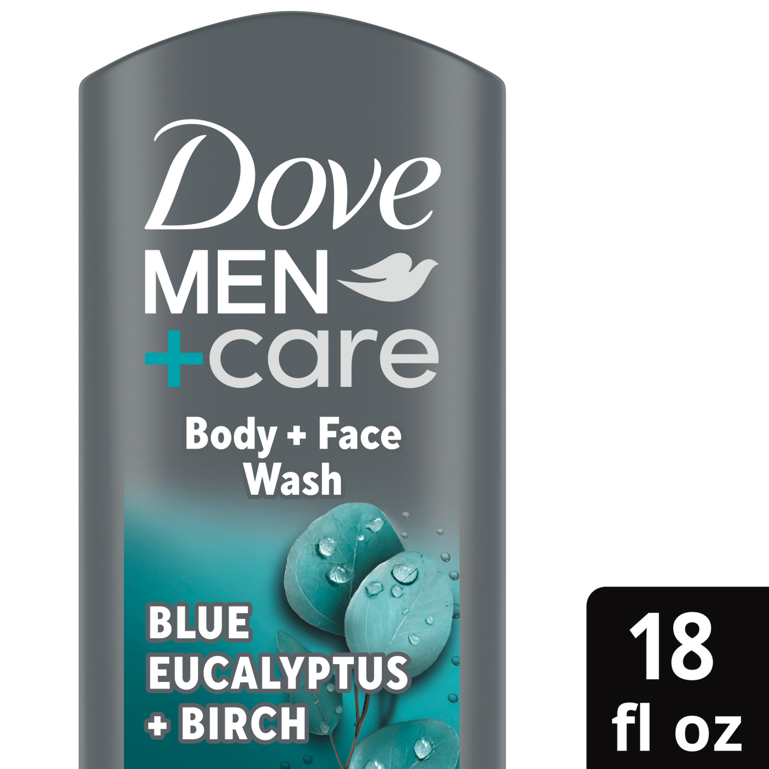 slide 1 of 5, Dove Men+Care Dove Relaxing Blue Eucalyptus + Birch Body and Face Wash, 18 oz