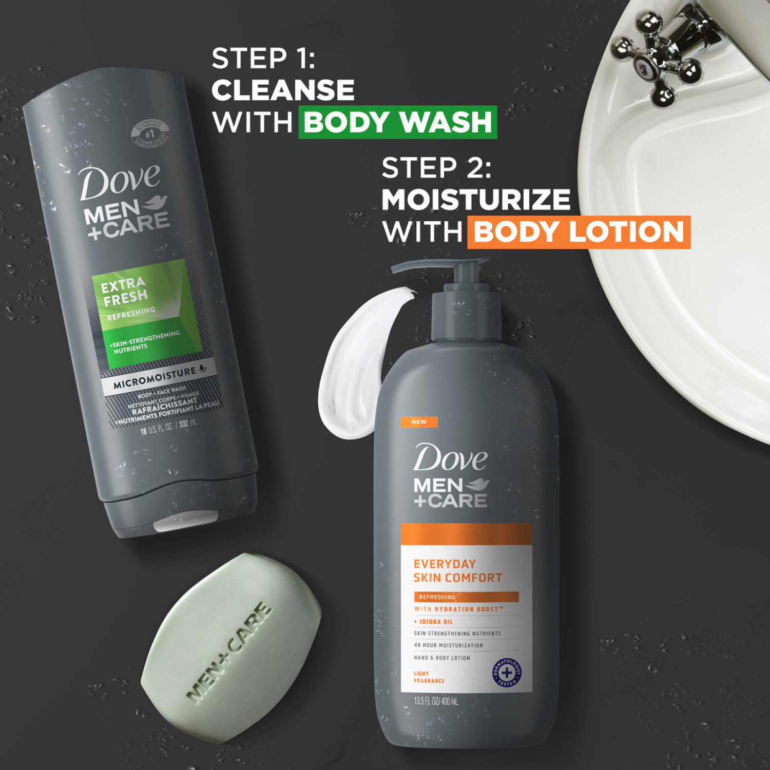 slide 3 of 5, Men+Care Everyday Skin Comfort, 13.5 fl oz