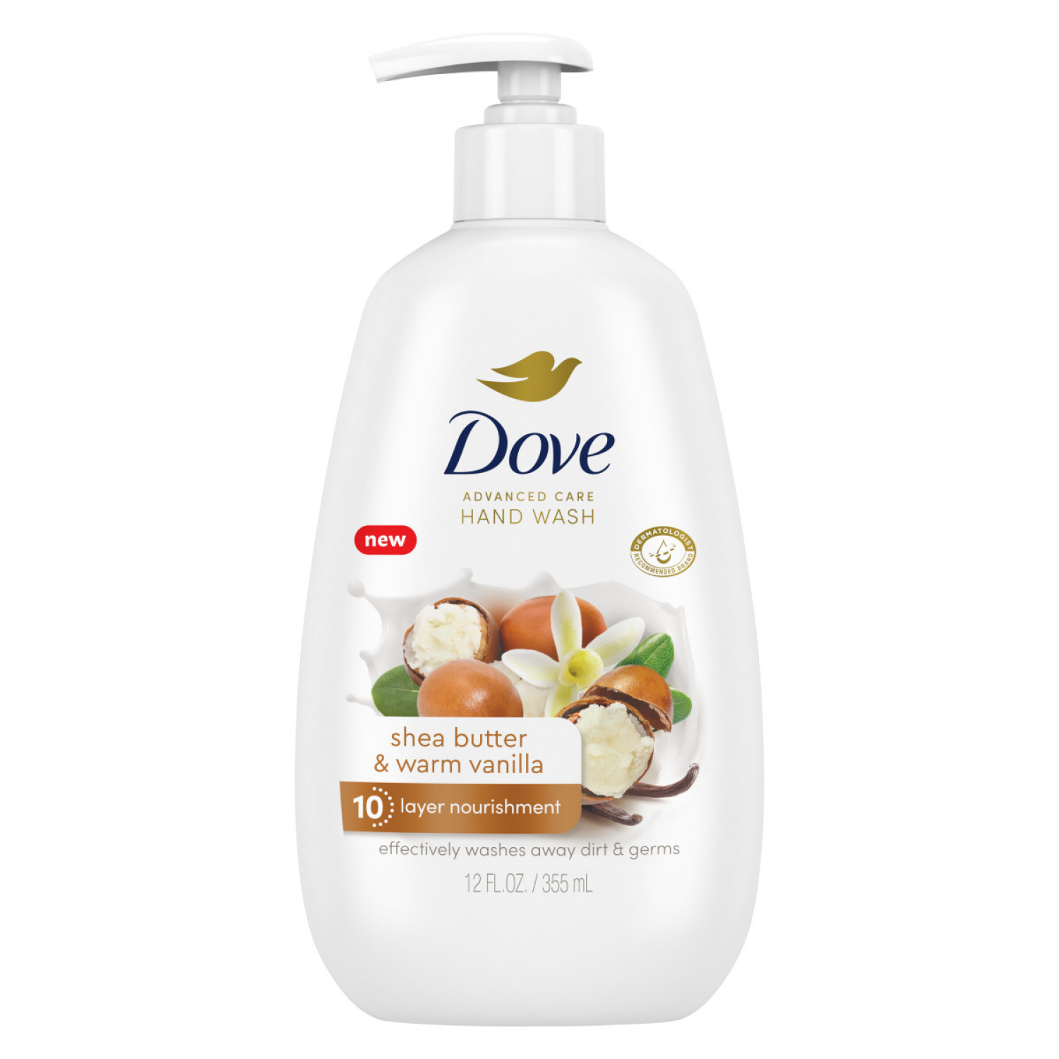 slide 4 of 5, Dove Advanced Care Shea Butter & Warm Vanilla Hand Wash 12 fl oz, 12 fl oz