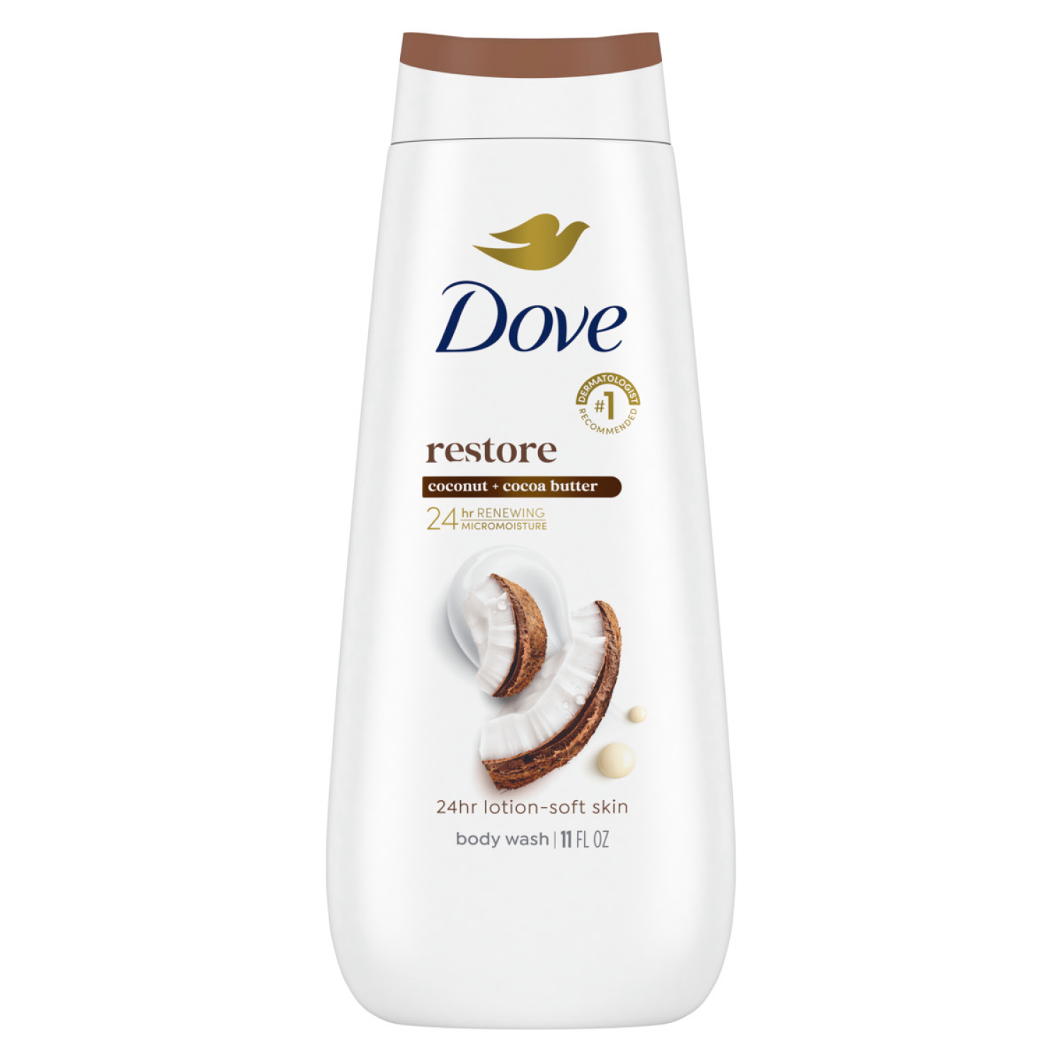 slide 4 of 5, Dove Women Body Wash, Restoring Coconut & Cocoa Butter, 11 oz