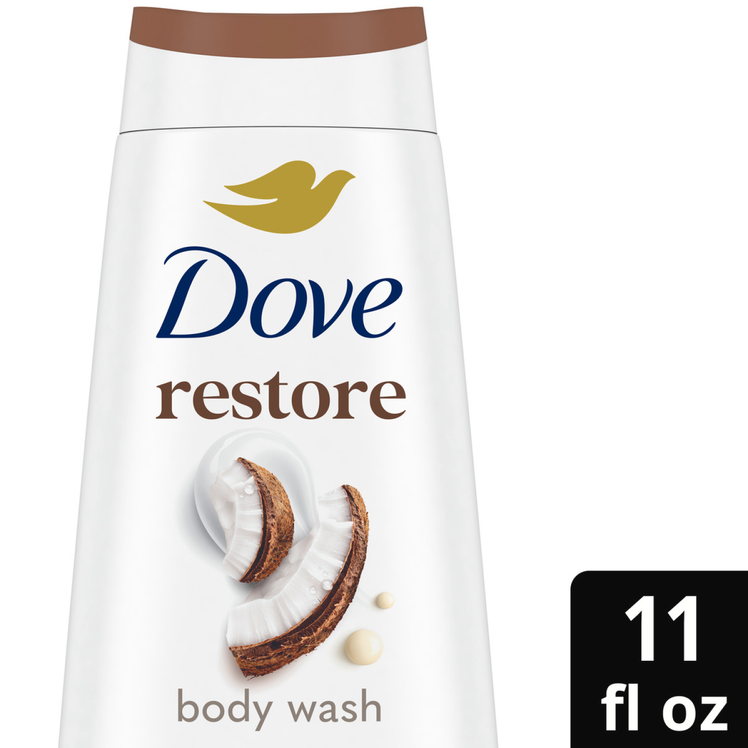 slide 1 of 5, Dove Women Body Wash, Restoring Coconut & Cocoa Butter, 11 oz