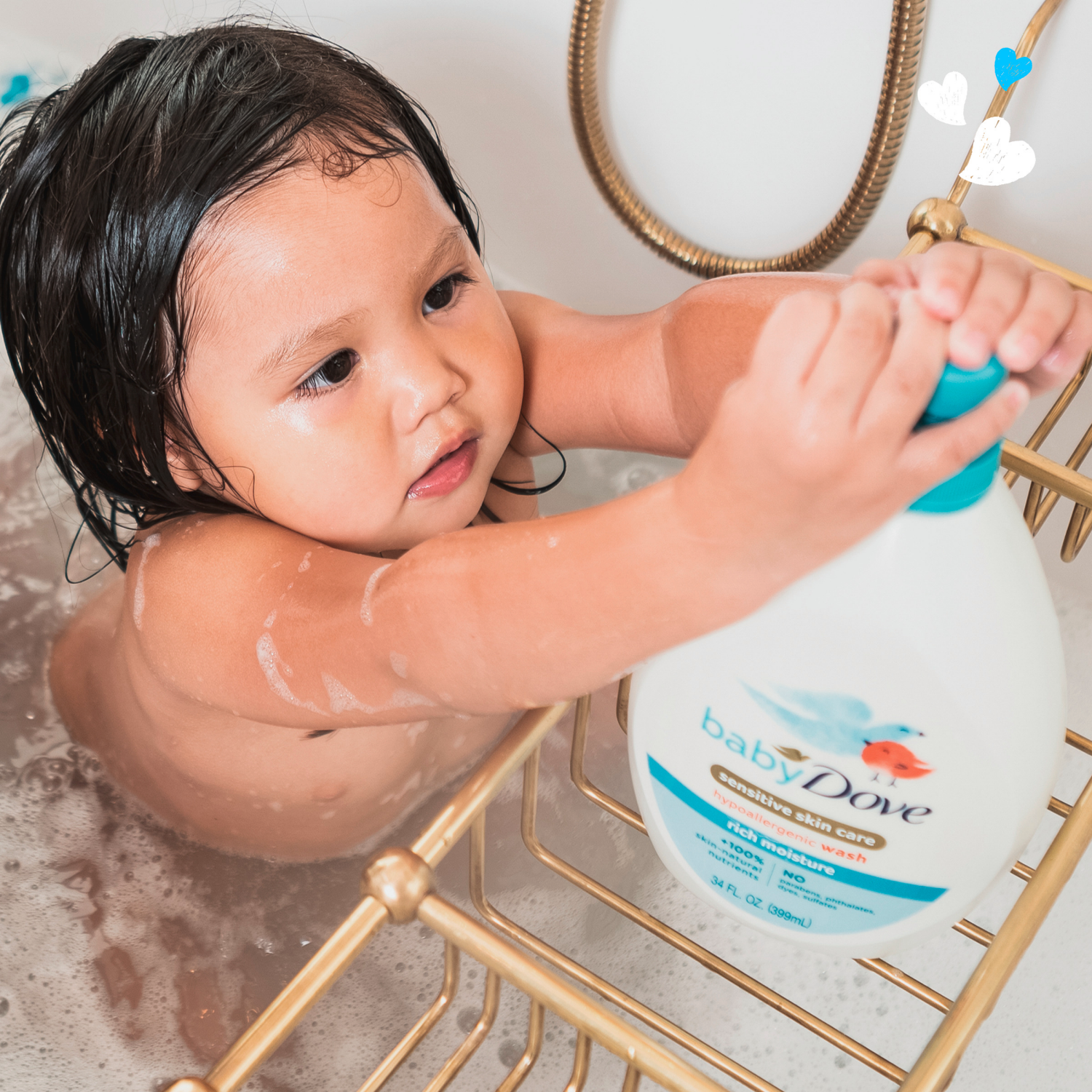 slide 3 of 4, Baby Dove Sensitive Skin Care Baby Baby Wash, Fragrance Free Moisture, 34 oz