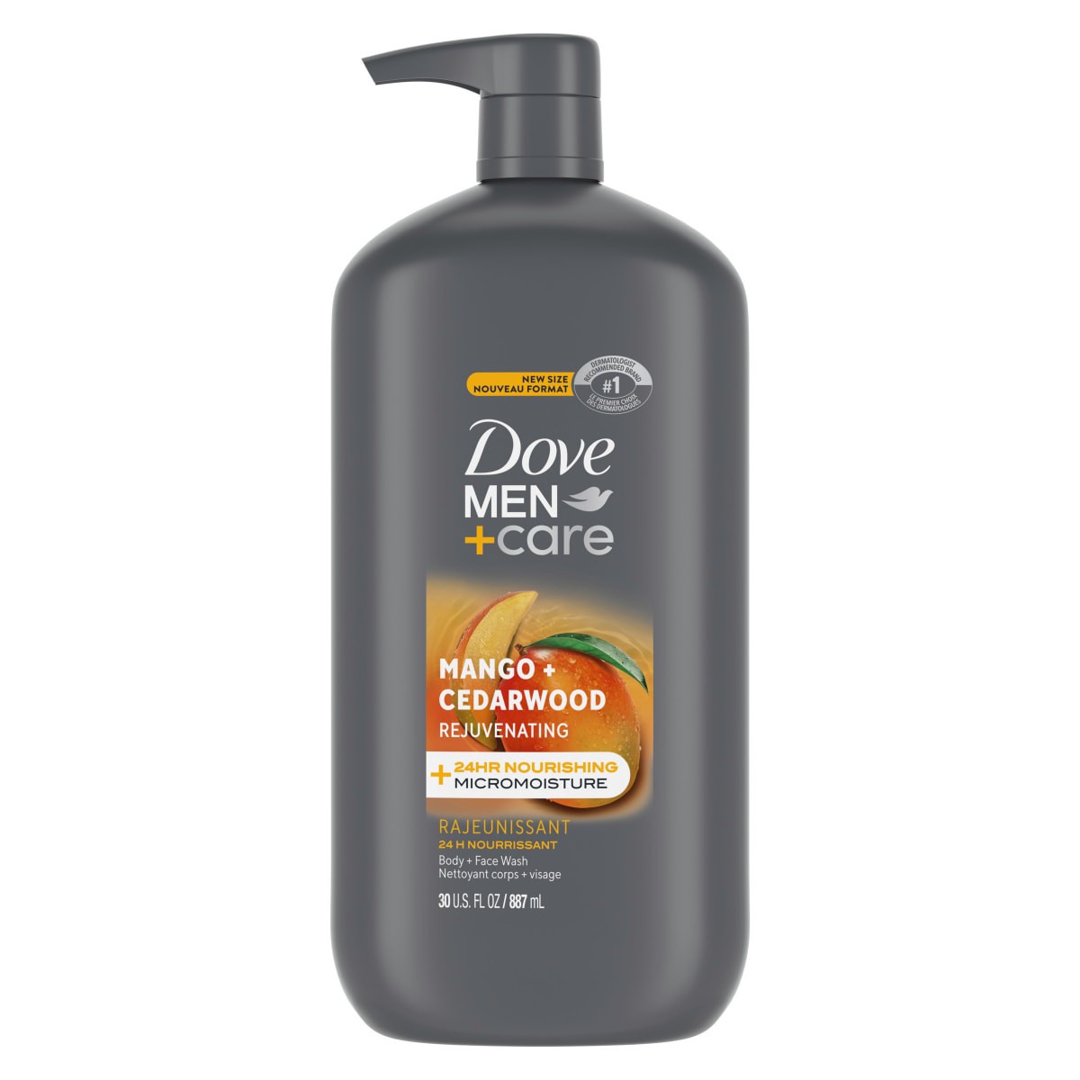 slide 5 of 21, Dove Men+Care Body Wash - Mango & Cedarwood, 30 oz