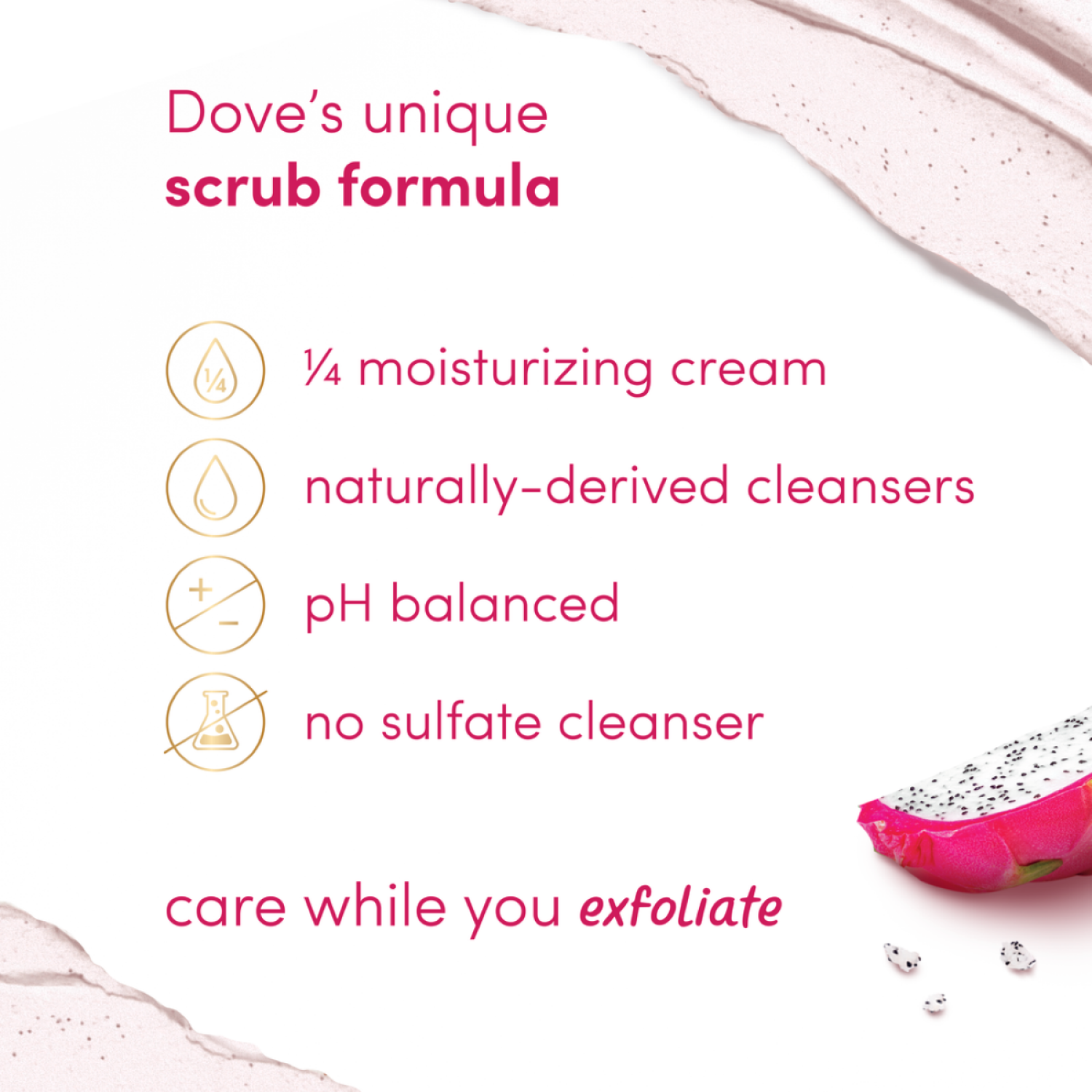 slide 3 of 7, Dove Body Scrub Dragon Fruit & Coconut Cream For SIlky Smooth Skin Body Scrub Exfoliates and Provides Lasting Nourishment 15 oz, 15 oz