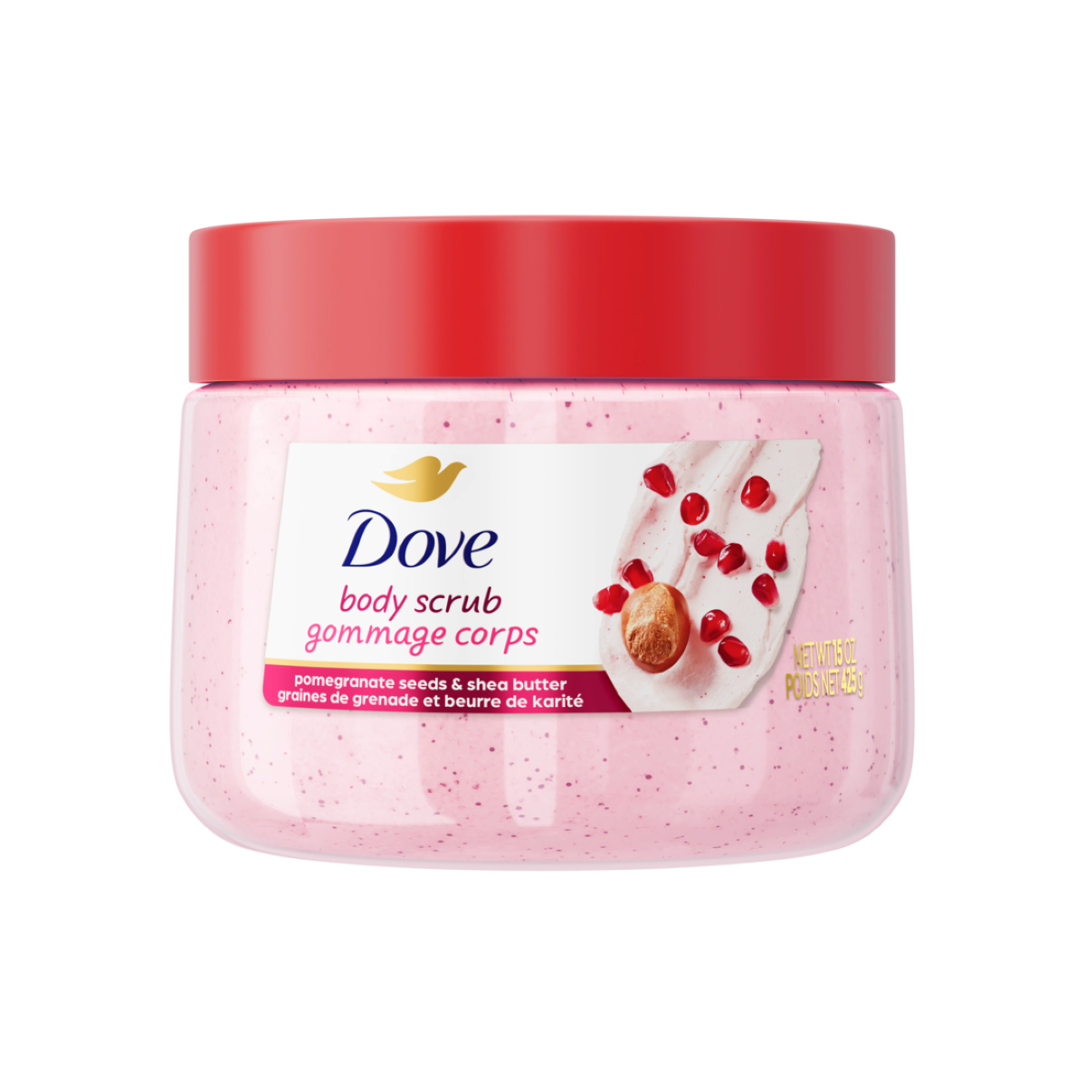 slide 5 of 6, Dove Pomegranate Seeds & Shea Butter Body Scrub 15 oz, 15 oz