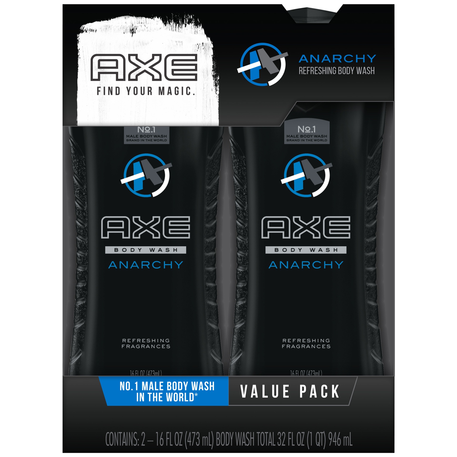 slide 1 of 1, AXE Anarchy Body Wash for Men, Twin Pack, 1 ct
