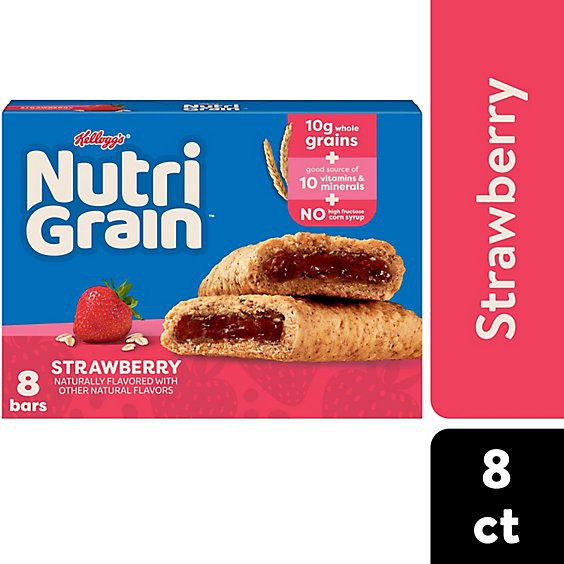 slide 1 of 6, Nutri-Grain Breakfast Bars Strawberry Made With 10g Whole Grains - 8 - 10.4 Oz, 8 ct