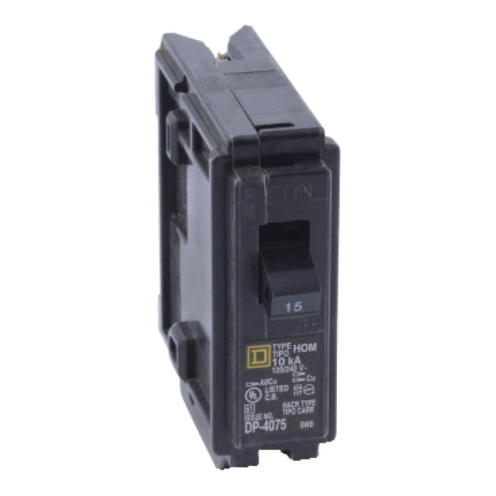 slide 1 of 6, Square D Homeline 15-amp 1 -Pole Standard trip Circuit Breaker, 1 ct